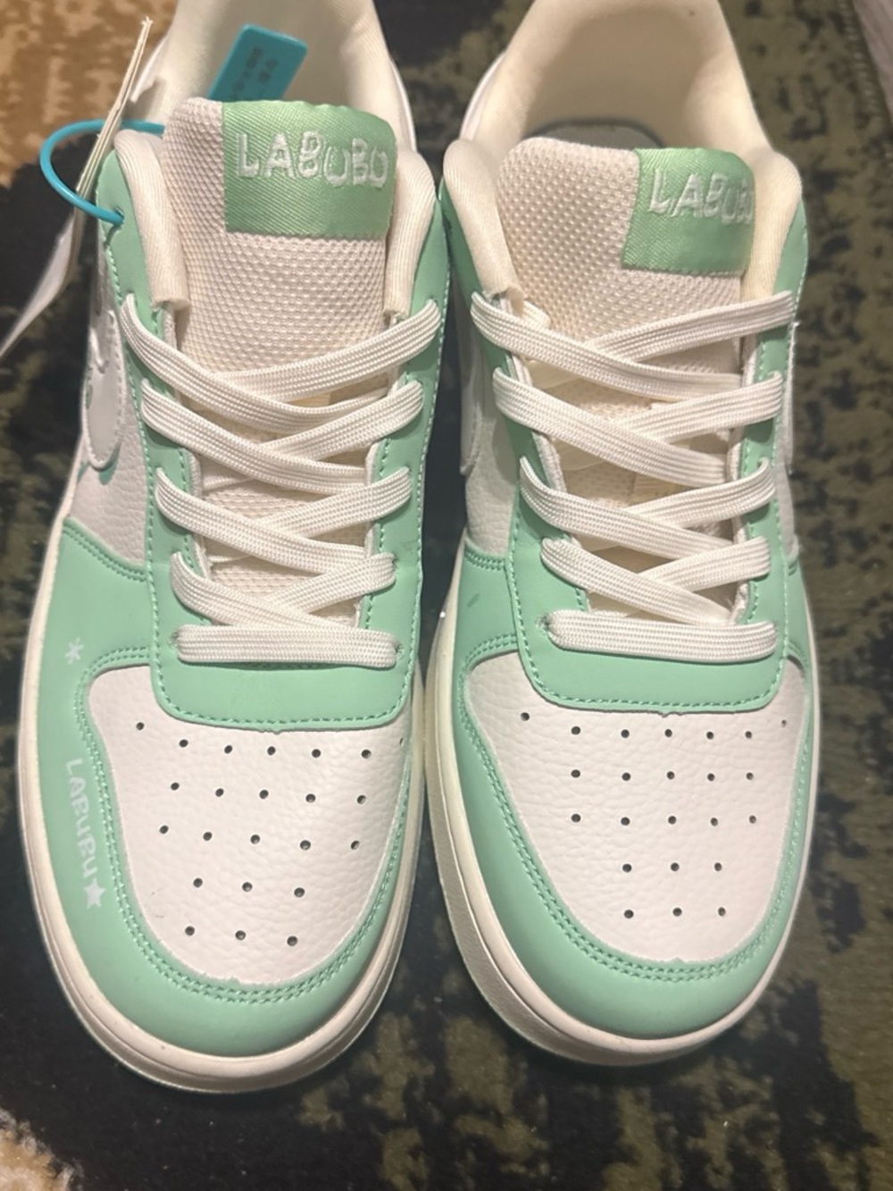 Mint & White Kids Sneakers